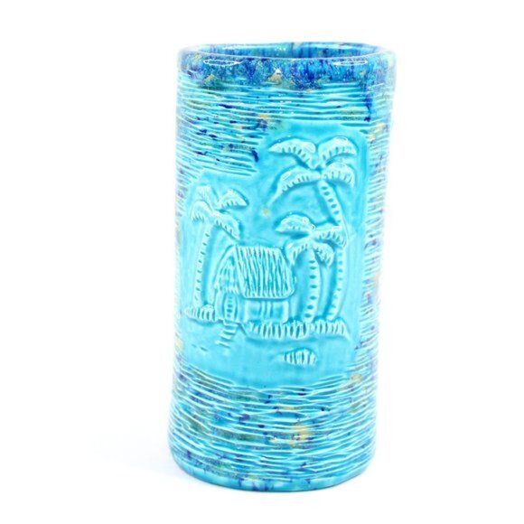 Wendy Cevola Hawaiian Hut West Sacramento Home Tiki Mug Crawl 2012 Glossy Blue - Picture 2 of 8